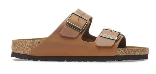 Men's Birkenstock Arizona Oiled Leather (Cognac) (Regular/Wide/Width)