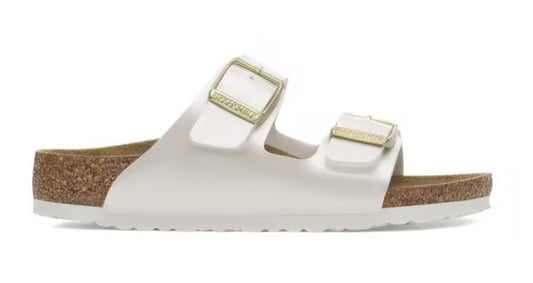 Kids Birkenstock Arizona Birko-Flor Sandal (Electric Metallic Pearl) (Medium/Narrow/Width)