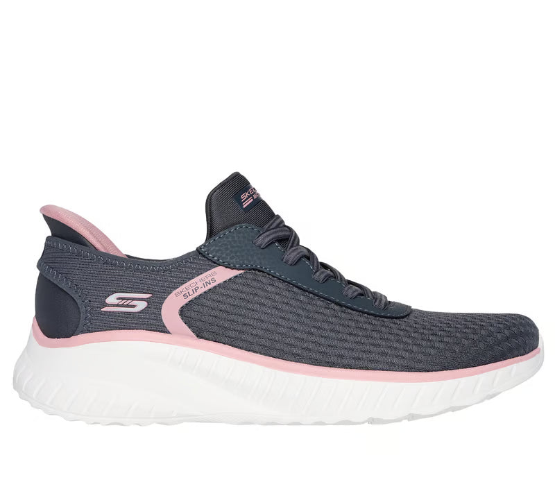 Women's Skechers Slip-ins: BOBS Sport Squad Chaos-Stroke of Luck (Grey)