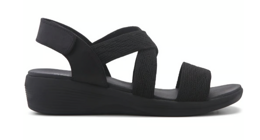 Women's Skechers Arya-Very Mindful Wedge Sandal (Black)