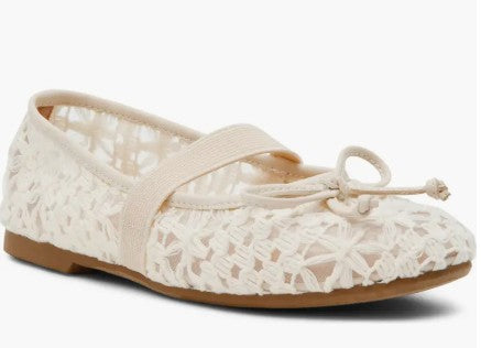Kids' Dolce Vita Moppet Ivory Mesh Mary Jane Flat