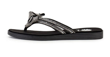 Yellow Box Donna Crystal Bow Sandal (Black)