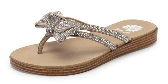 Yellow Box Donna Crystal Bow Sandal (Natural)