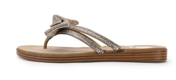 Yellow Box Donna Crystal Bow Sandal (Natural)