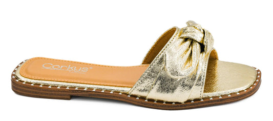 Corkys Clam Bake Sandal (Gold Crinkle Metallic)