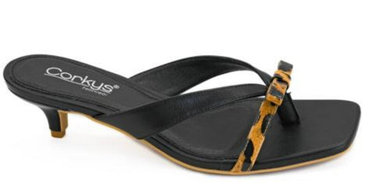 Corkys Dainty Kitten Heel (Leopard/Black Combo)
