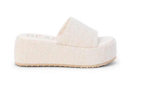 Beach By Matisse Silver Speckle Pismo Platform Slide Sandal