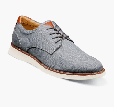 Men's Florsheim Launch  Canvas Plain Toe Oxford (Gray)