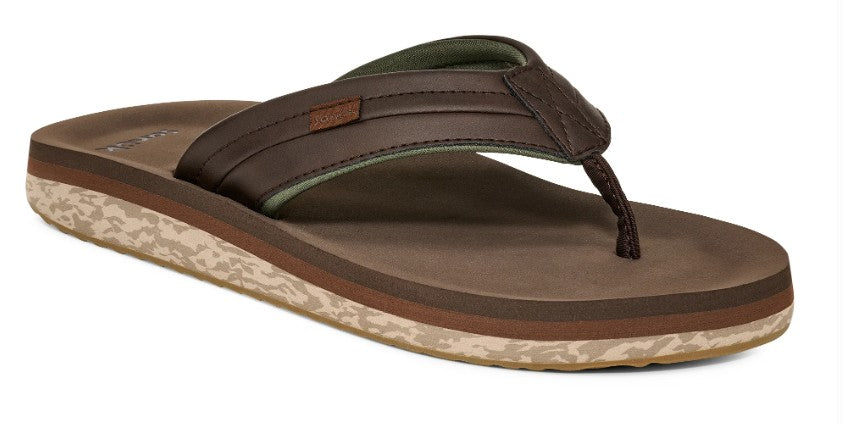 Men's Sanuk Dark Brown Tiderush Flip Flop