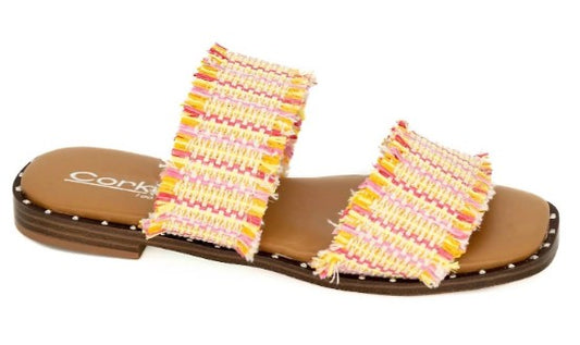 Corkys Afrayed Of What Sandal (Pink Combo)