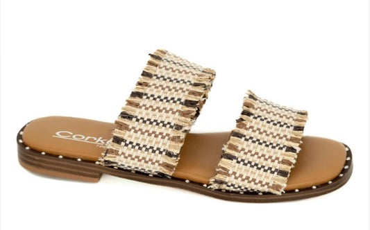 Corkys Afrayed Of What Sandal (Tan Combo)