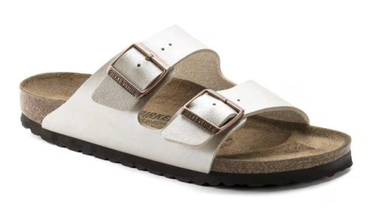Women's Birkenstock Graceful Pearl White Arizona-Birko-Flor (Medium/Narrow/Width)