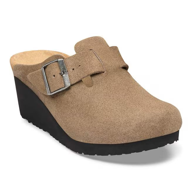 Women's Birkenstock Fanny Taupe Grey Suede Leather (Medium/Narrow/Width)