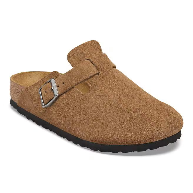 Women's Birkenstock Boston Suede Dark Tea (Medium/Narrow/Width)