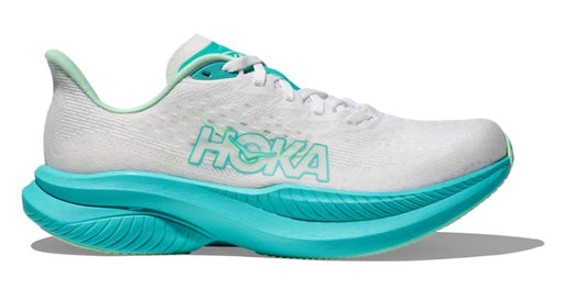 Women's Hoka Mach 6 (White/Cielo Blue)