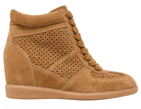 Dolce Vita IRLAH Light Brown Suede High Top Wedge Sneaker