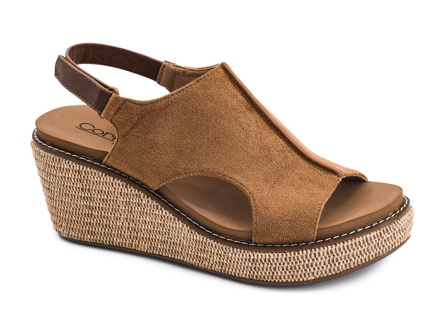 Corkys Carley Wedge Sandal (Chestnut Combo 2)