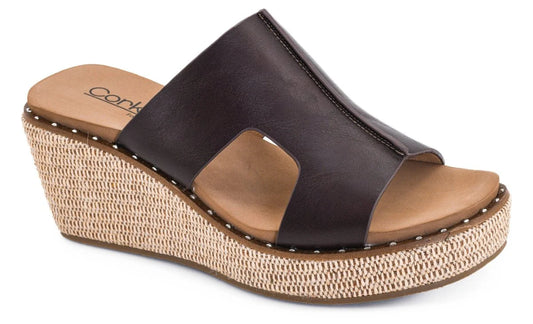 Corkys Kiss N Tell Wedge Sandal (Walnut)