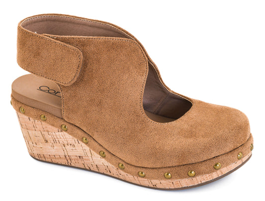 Corkys Oh It's You Wedge Sandal (Chestnut)
