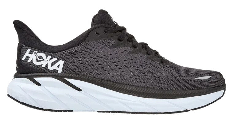 Men's Hoka Clifton 8 Wide (Black/White)