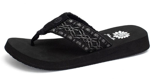 Yellow Box Fluster Sandal (Black)