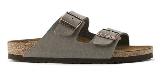 Birkenstock (Unisex) Arizona (Birkibuc-Stone) (Regular/Wide/Width)