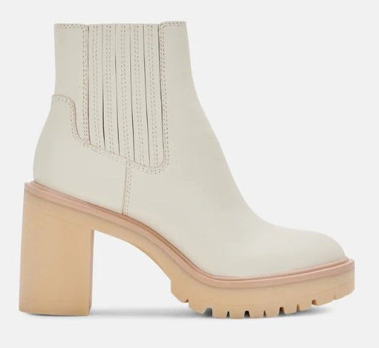 Dolce Vita Caster H20 Booties Ivory Leather