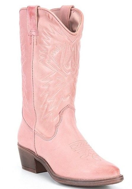 Steve Madden Hayward Western Boots Pink Leather