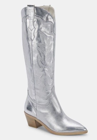 Dolce Vita Shiren Boots Silver Metallic Leather