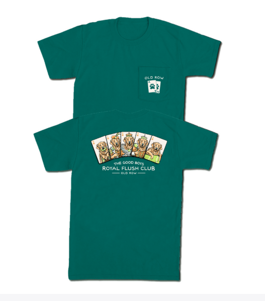 Men's Old Row (The Good Boys) Royal Flush Club Pocket Tee (Emerald)