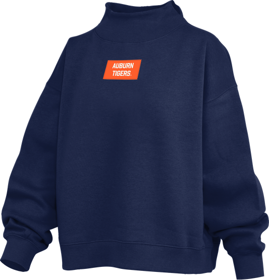 Royce Apparel AUBURN TIGERS Patch Lettering Mockneck (Navy)