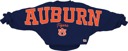 AUBURN Tigers Flannigan Oversized Crewneck Sweatshirt (Navy)