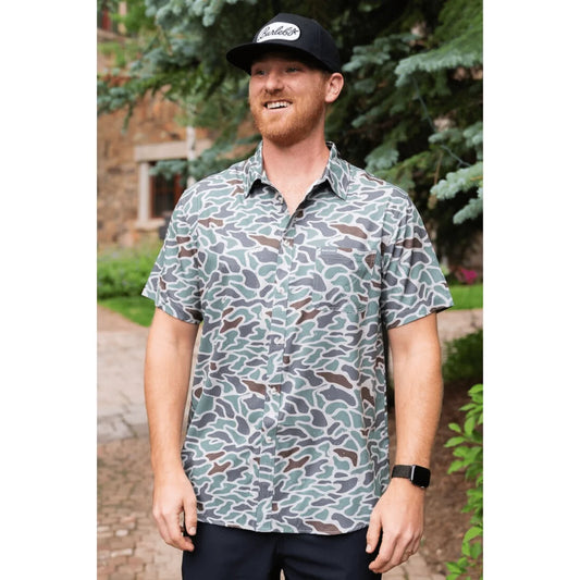 Men's Burlebo Performance Button Up (Retro Duck Camo)