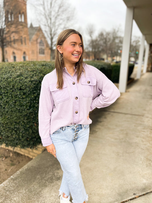 Lavender Button Down Shacket