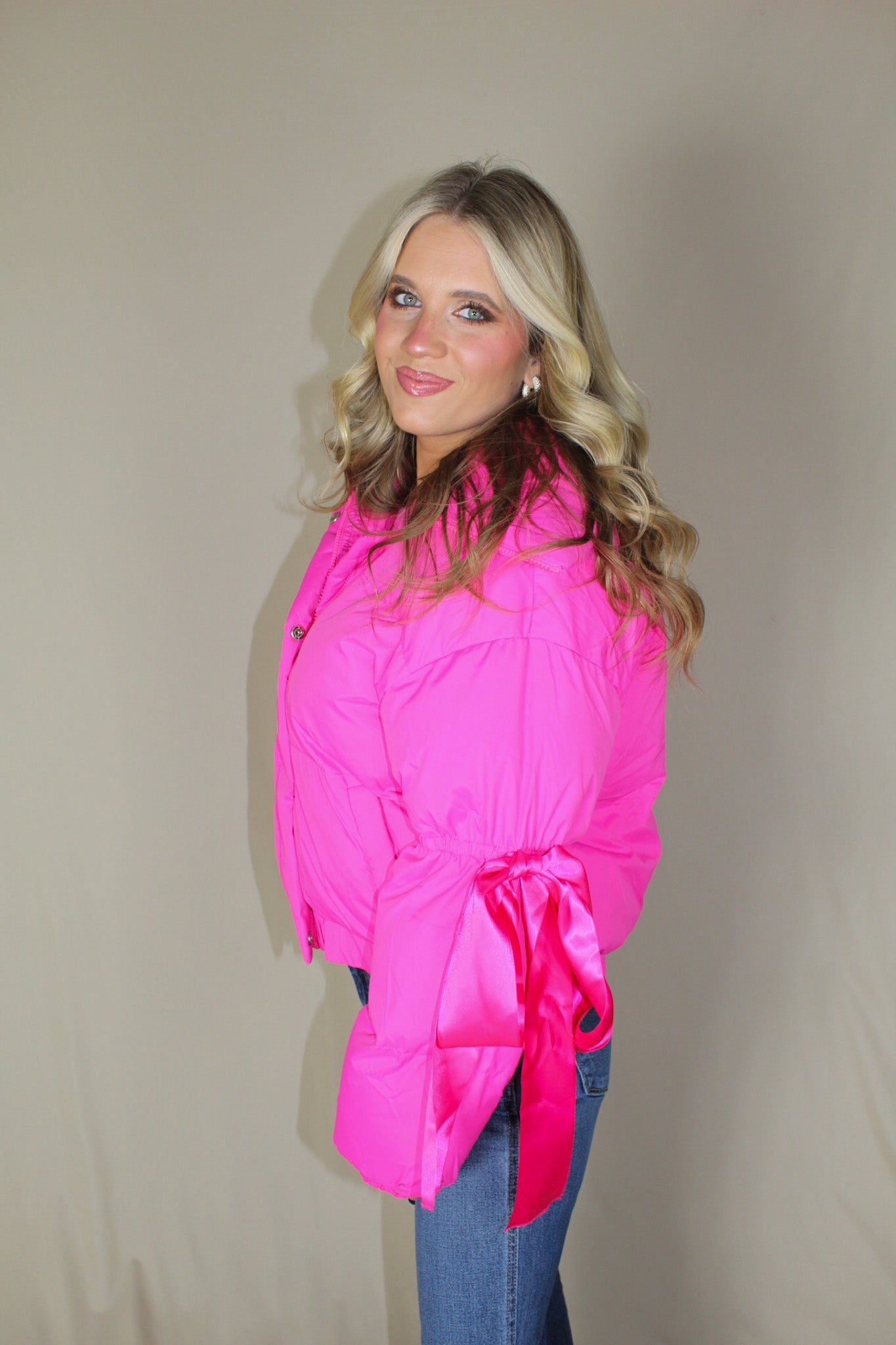 Hot Pink Puffer Jacket