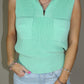 Zip Up Knit Vest Top