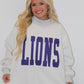 Bucketlist Reversible (NORTH ALABAMA/LIONS) Mockneck Sweatshirt (Heather Grey/Purple)