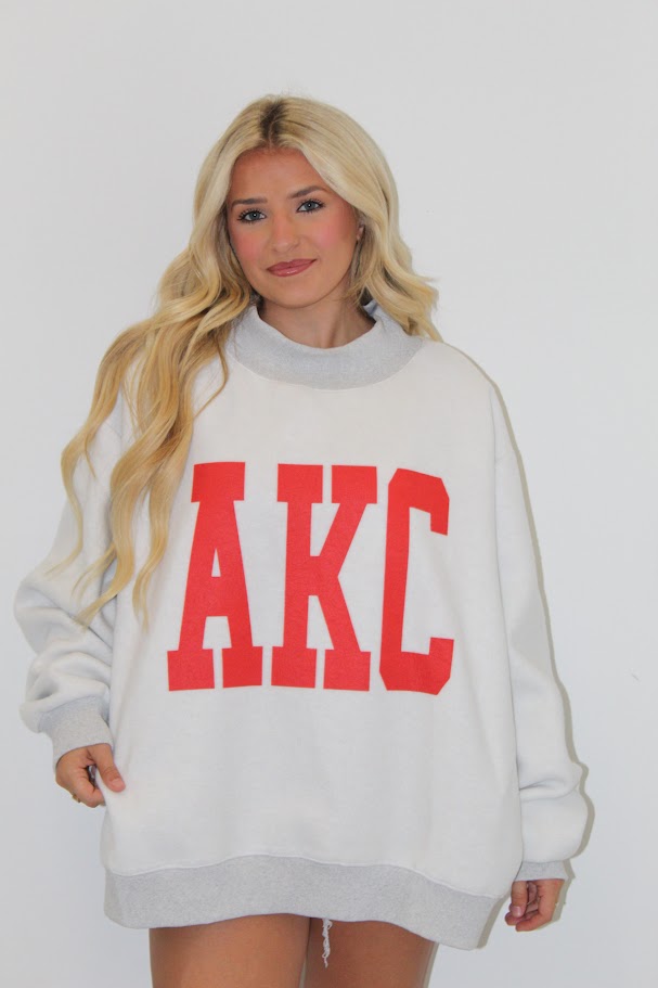 Bucketlist Reversible (JAX STATE/AKC) Mockneck Sweatshirt (Heather Grey/Red)