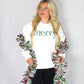 Ladies' Embroidered Merry Mistletoe Sweatshirt (Ivory)