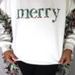 Ladies' Embroidered Merry Mistletoe Sweatshirt (Ivory)