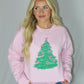 Ladies' Southern Fried Cotton Christmas Tree Sweatshirt (Blossom)