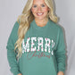Ladies' Southern Fried Cotton Merry Block Print L/S (Light Green)