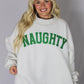 Bucketlist Reversible (GRINCHY/NAUGHTY) Mockneck Sweatshirt (Heather Grey/Green)