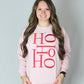 Ladies' Embroidered HOHOHO Sweatshirt (Baby Pink)