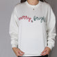 Ladies' Embroidered Merry & Bright Sweatshirt (Ivory)