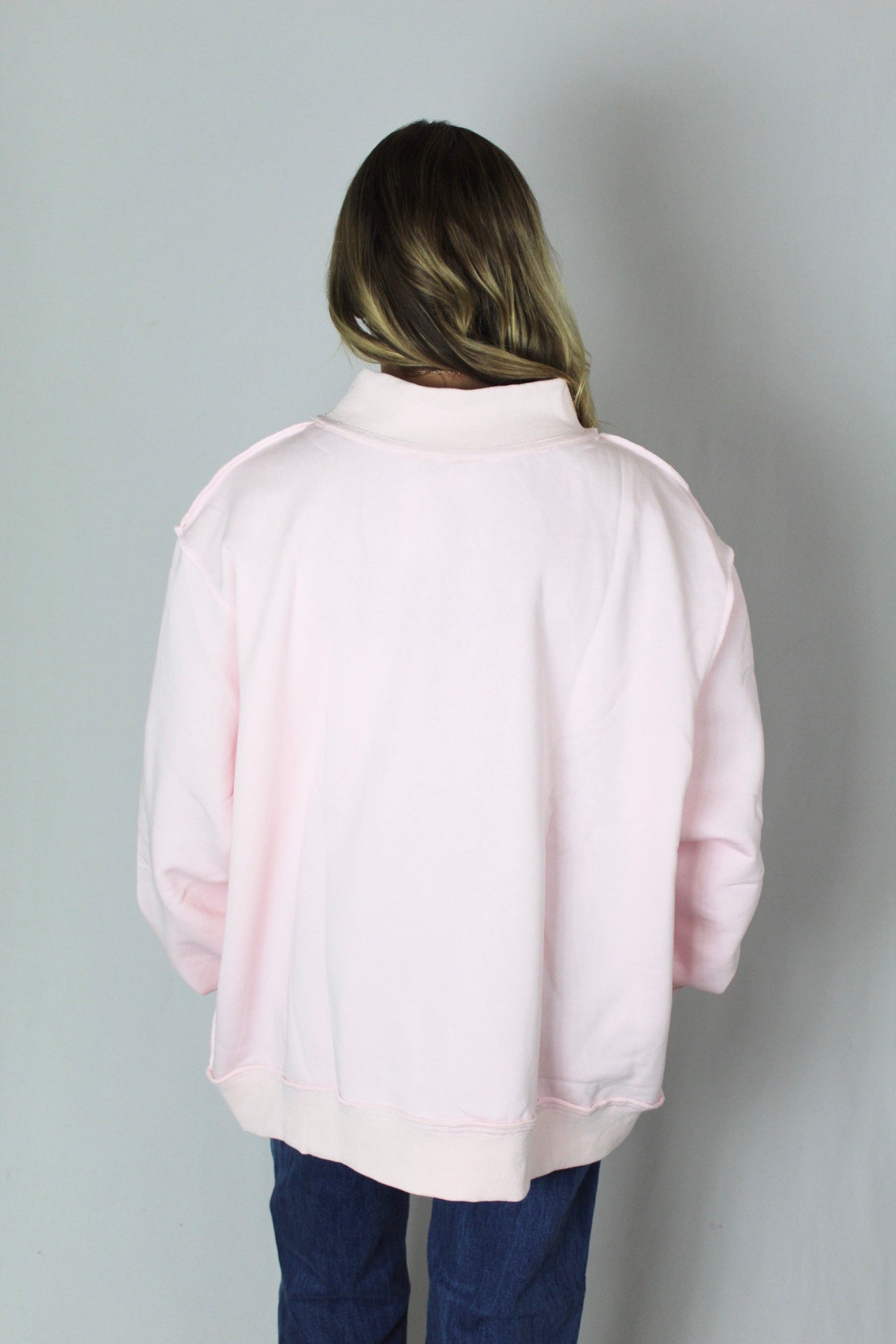 Juniors' Bucketlist Solid Mock Neck Sweatshirt