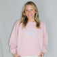 Ladies' Jesus Loves You W/Bow Sweatshirt (Baby Pink)