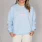 Ladies' Jesus Loves You W/Bow Sweatshirt (Baby Blue)