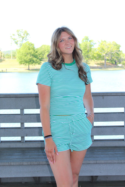 Juniors' Kimberly Striped S/S Top
