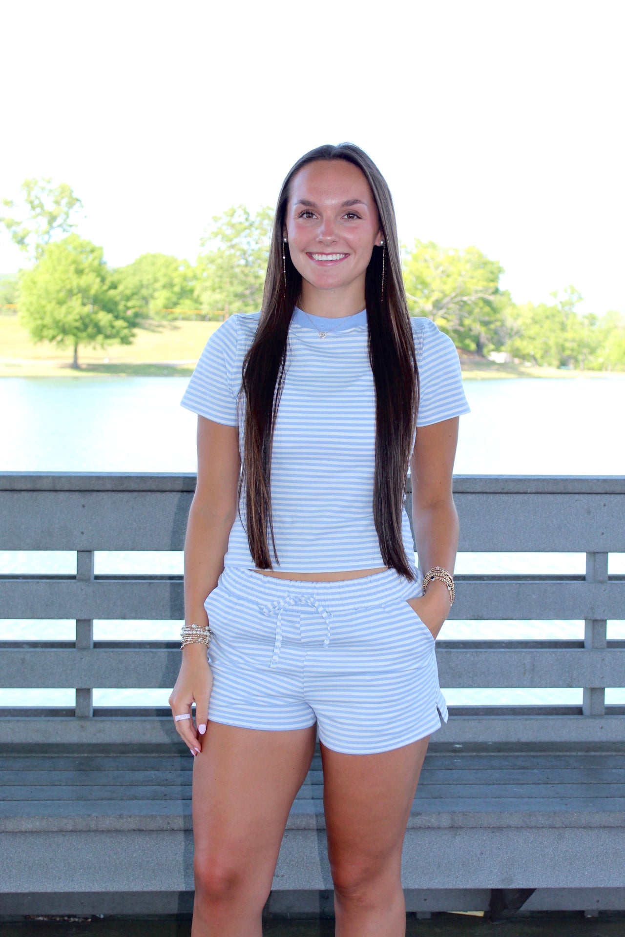 Juniors' Kimberly Striped Short